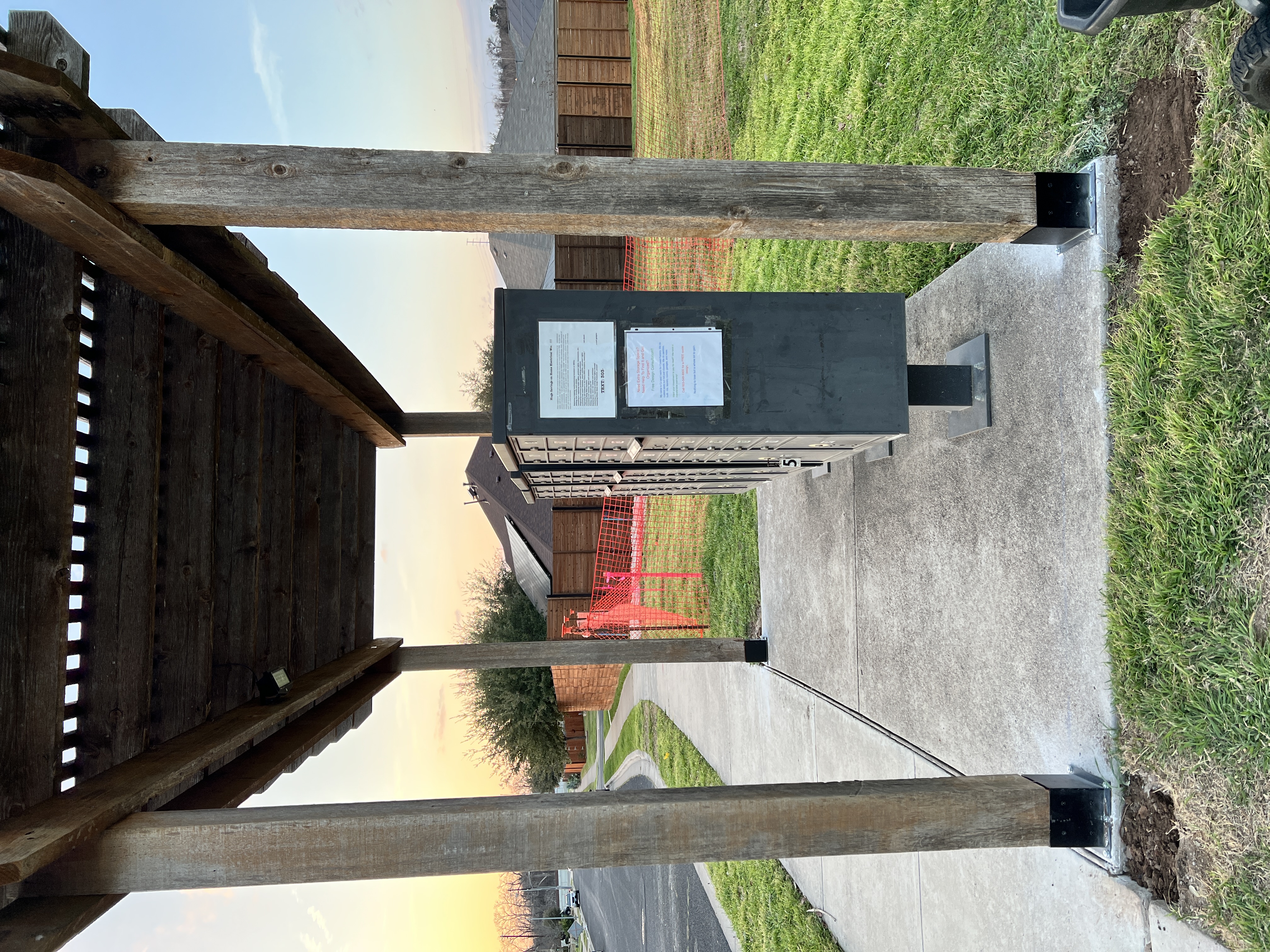 Pergola after squaring and repair