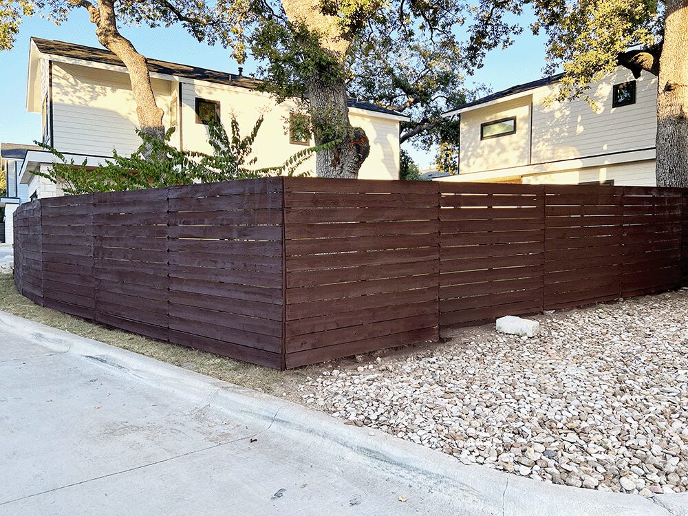 Fence power washing and staining